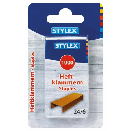 Stylex Heftklammern Gr. 24/6 verkupfert, 1000 Stück