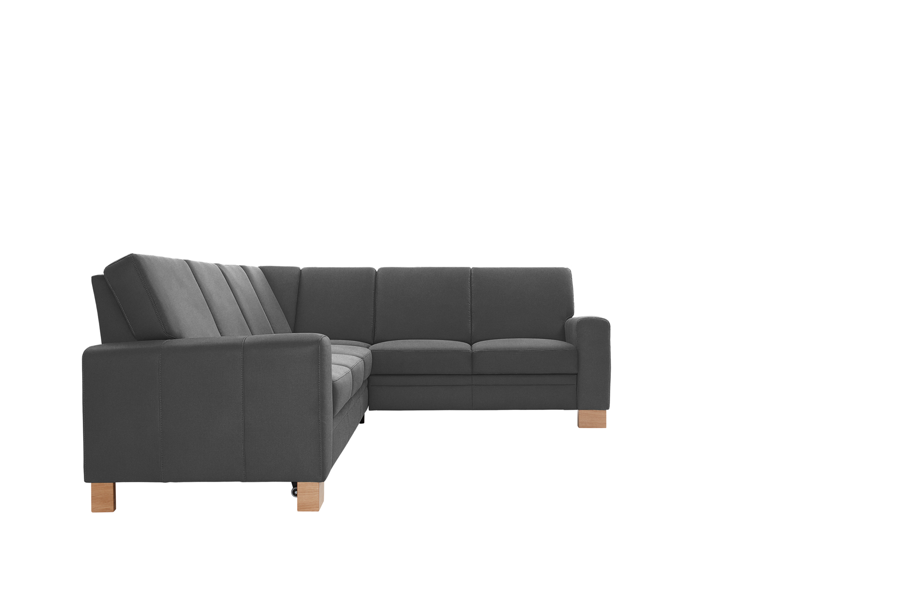 polsterpower Ecksofa - Miro grau - Basismodell - rechts