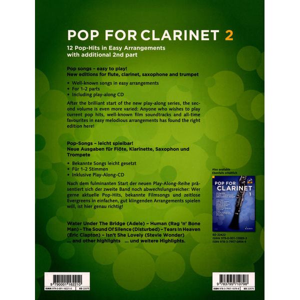 Schott Pop For Clarinet Vol.2