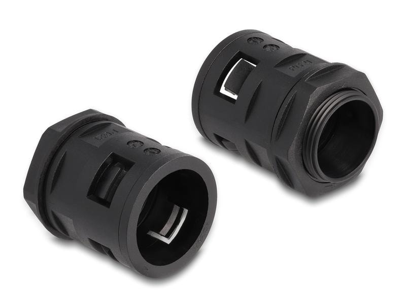 Delock Kabelschlauch 2 m x 28.5 mm Schwarz Delock Kabelschutzschlauch 2 m x 28.5 mm mit PG21 Schlauchverschraubung Set schwarz