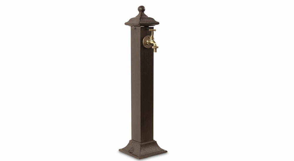 Fontaine de jardin métal marron 17.5x17.5x71cm