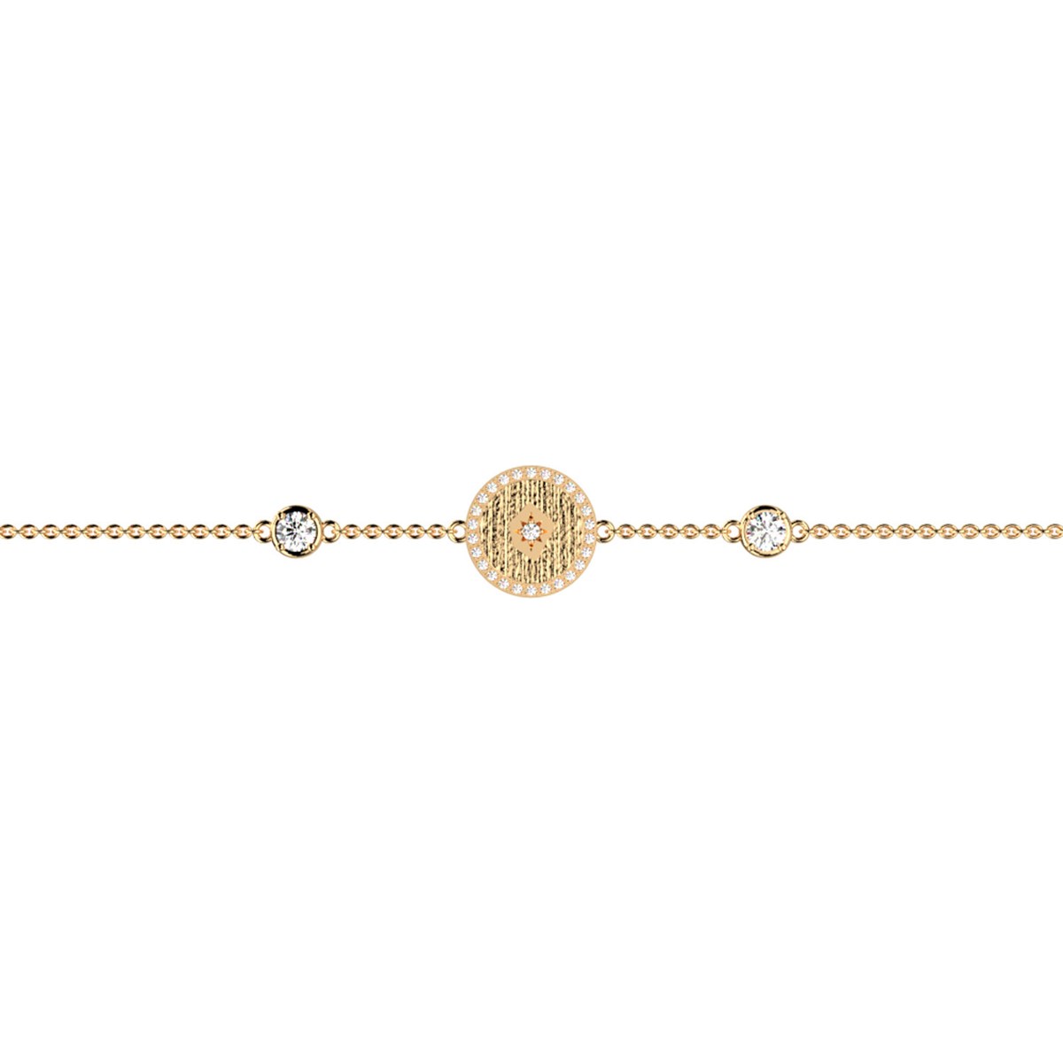Bracelet souple Les Cadettes Birthstones AvrilPierre de naissance couleur blanc cristal