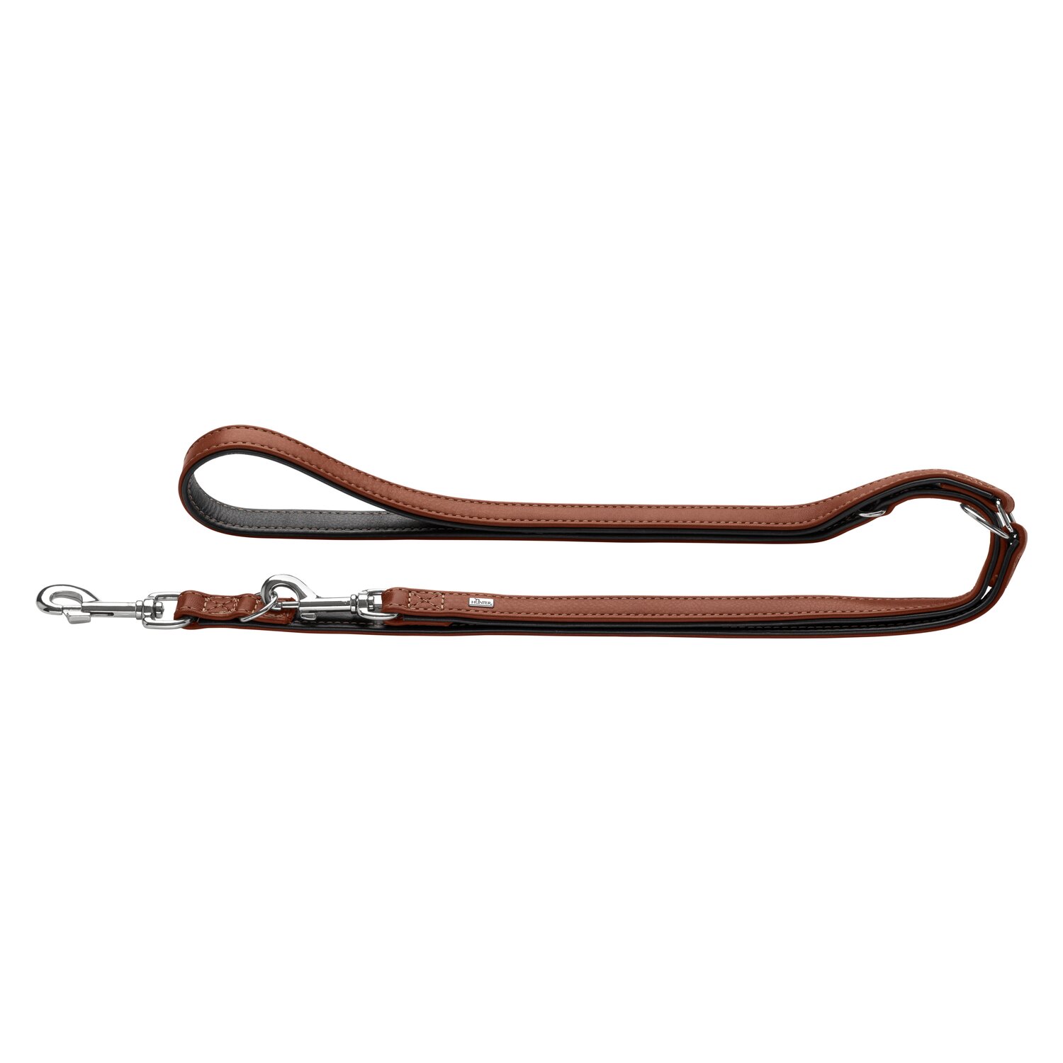 HUNTER Führleine verstellbar Canadian Up - cognac/schwarz - 1.5/200