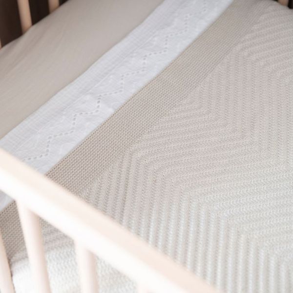 Baby's Only Ledikantlaken Broderie Calm Wit 120 x 150 cm