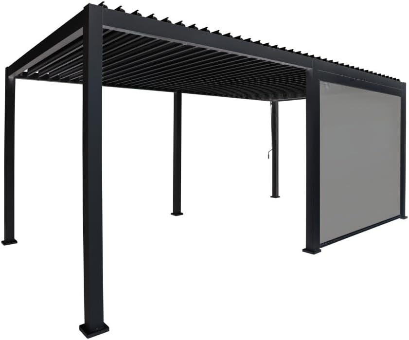 Green Spirit Pergola Sonnenrollo Mirador für 4m Pergola Classic & Deluxe - Anthrazit, Windschutz, Sonnenschutz, Sichtschutz Paneel