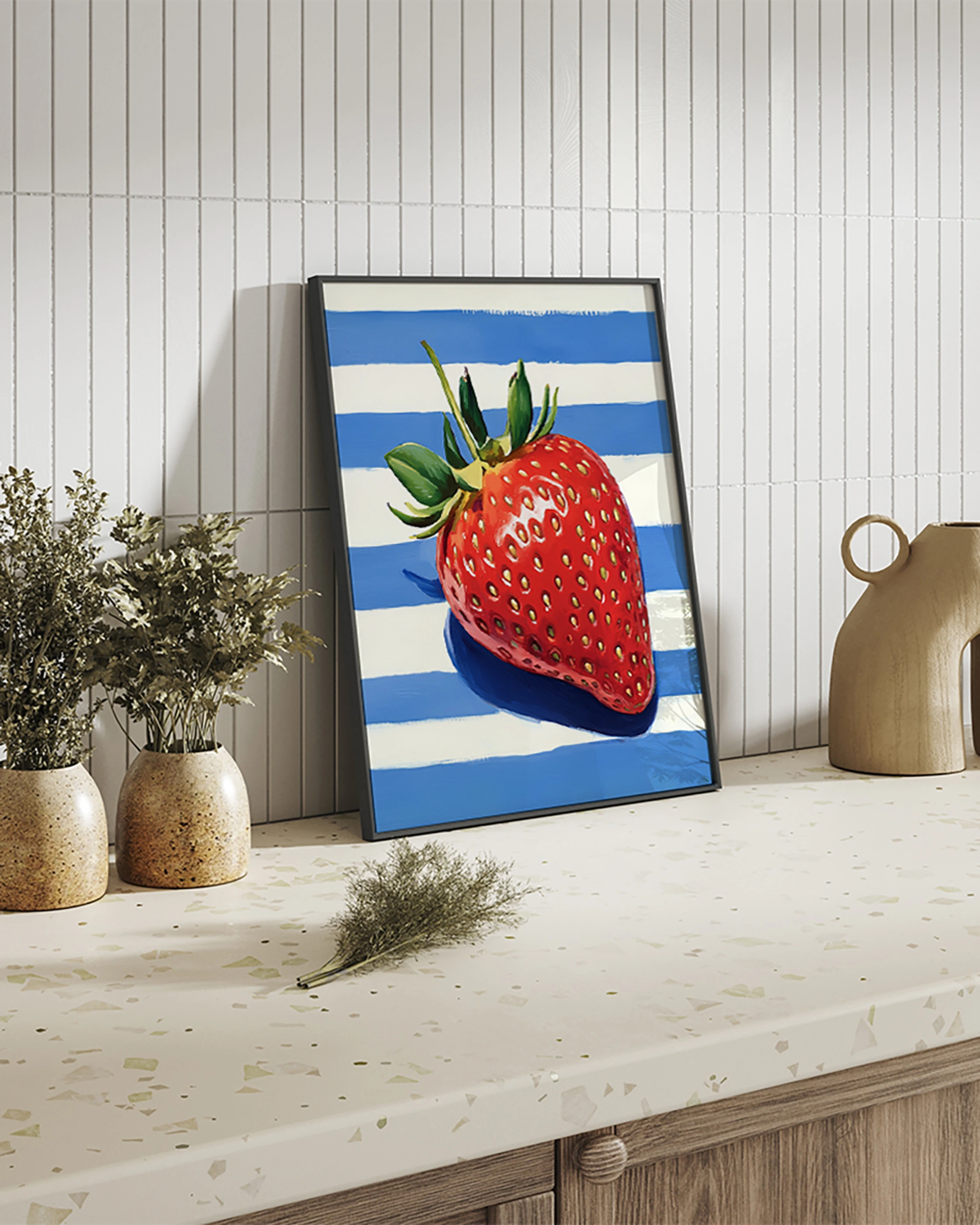 Liv Corday Wandbild ERDBEERE mit Rahmen
