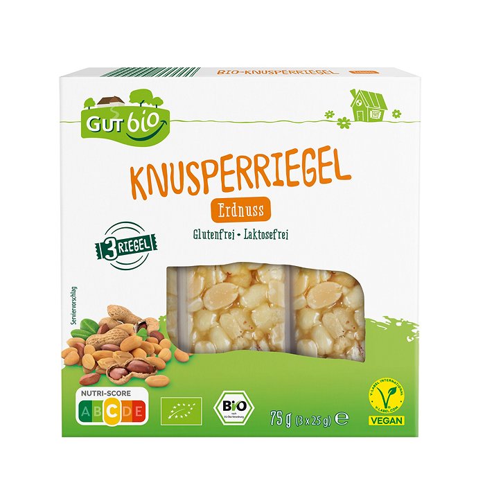 GUT BIO Bio-Knusperriegel 75 g, Erdnuss