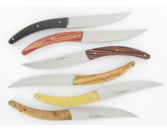 Styl'ver Table plein Manche 6 Bois différents -- coffret de 6 pièces Couteaux Table par Goyon Chazeau
