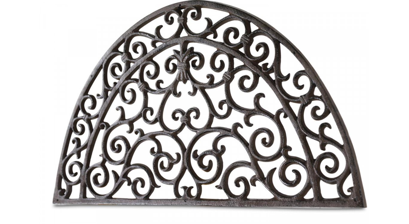 Paillasson demi-lune fonte marron 66x37.5x2cm