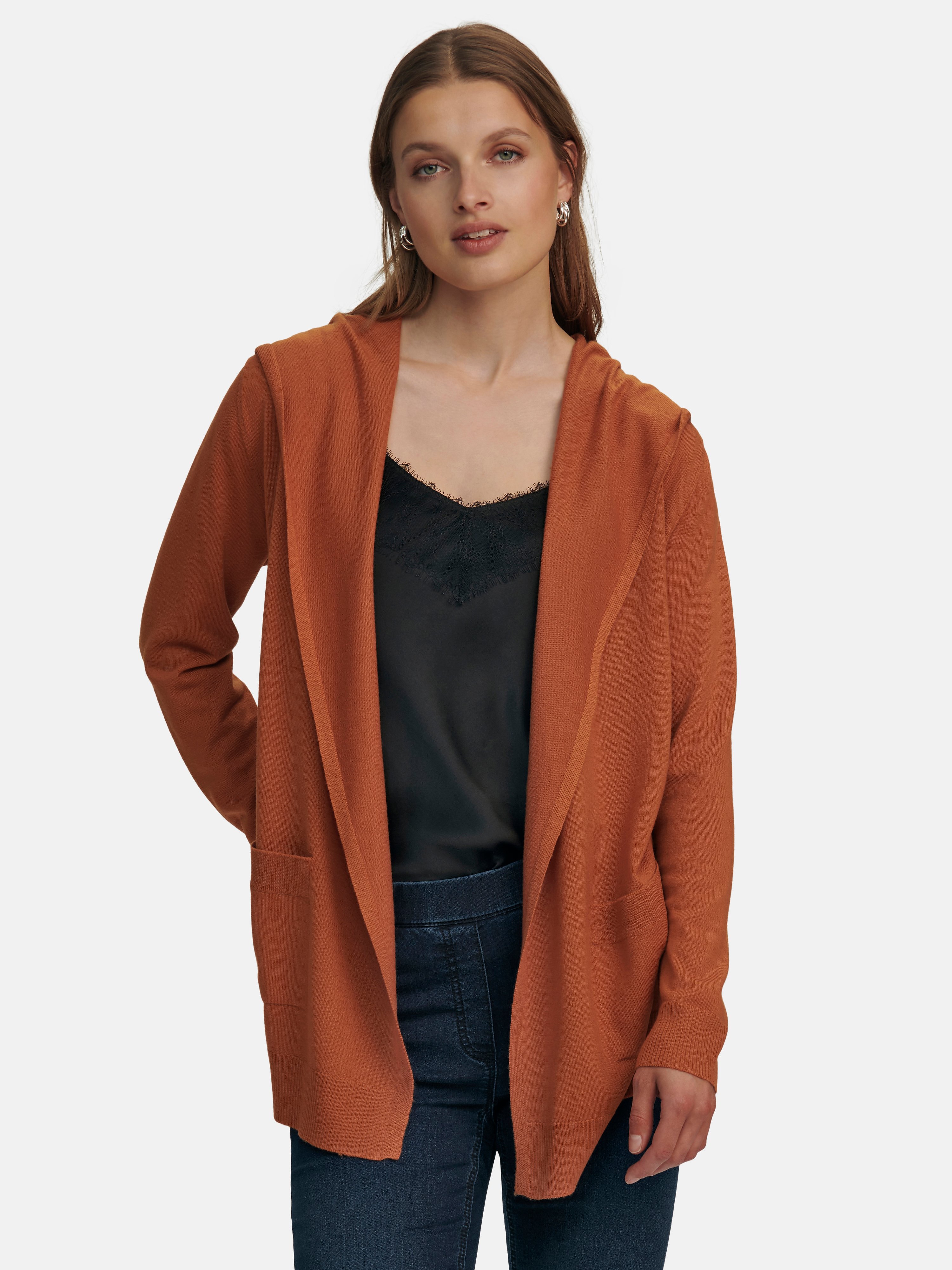 Strickjacke mit Kapuze