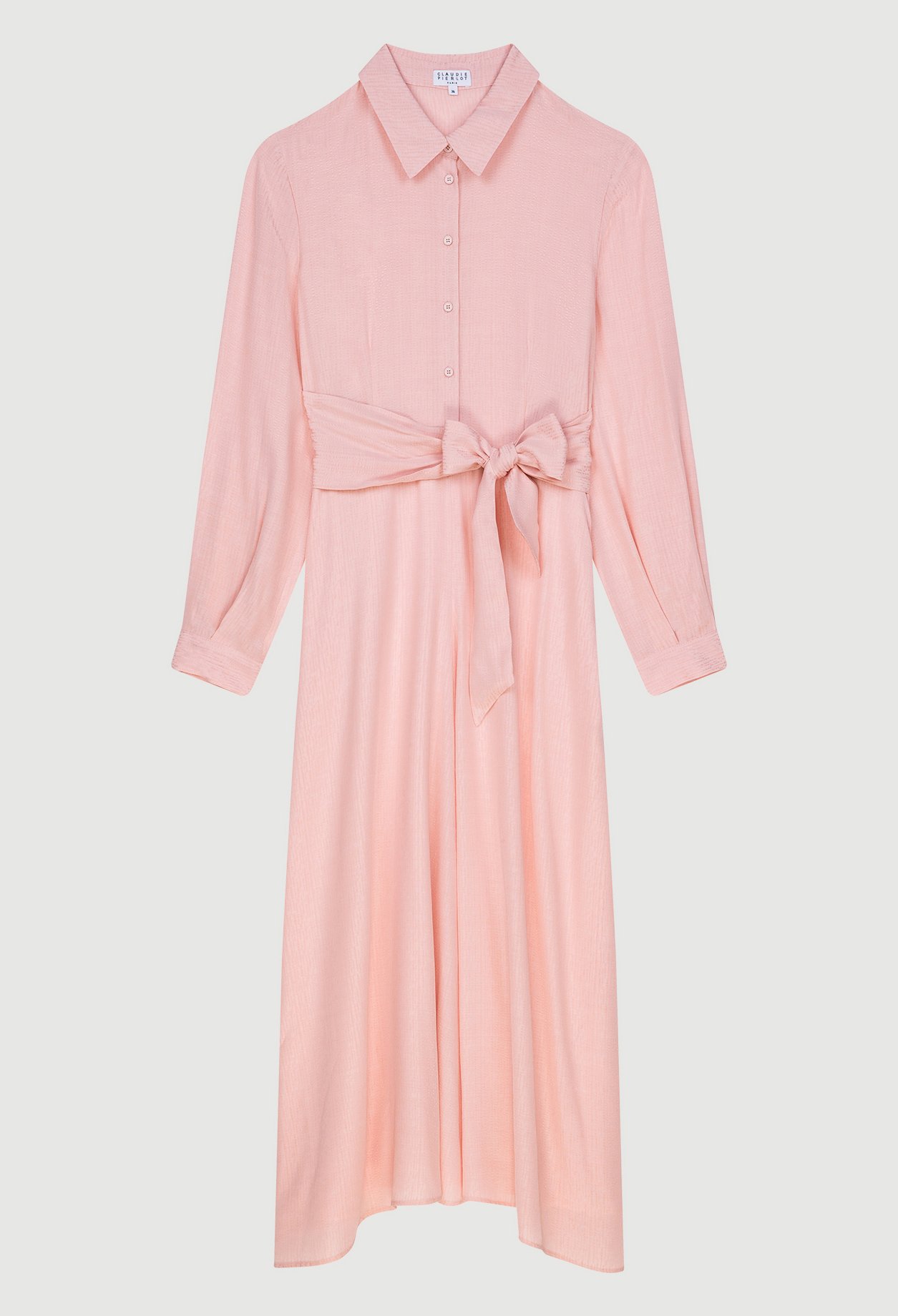 Robe chemise longue ceinturee