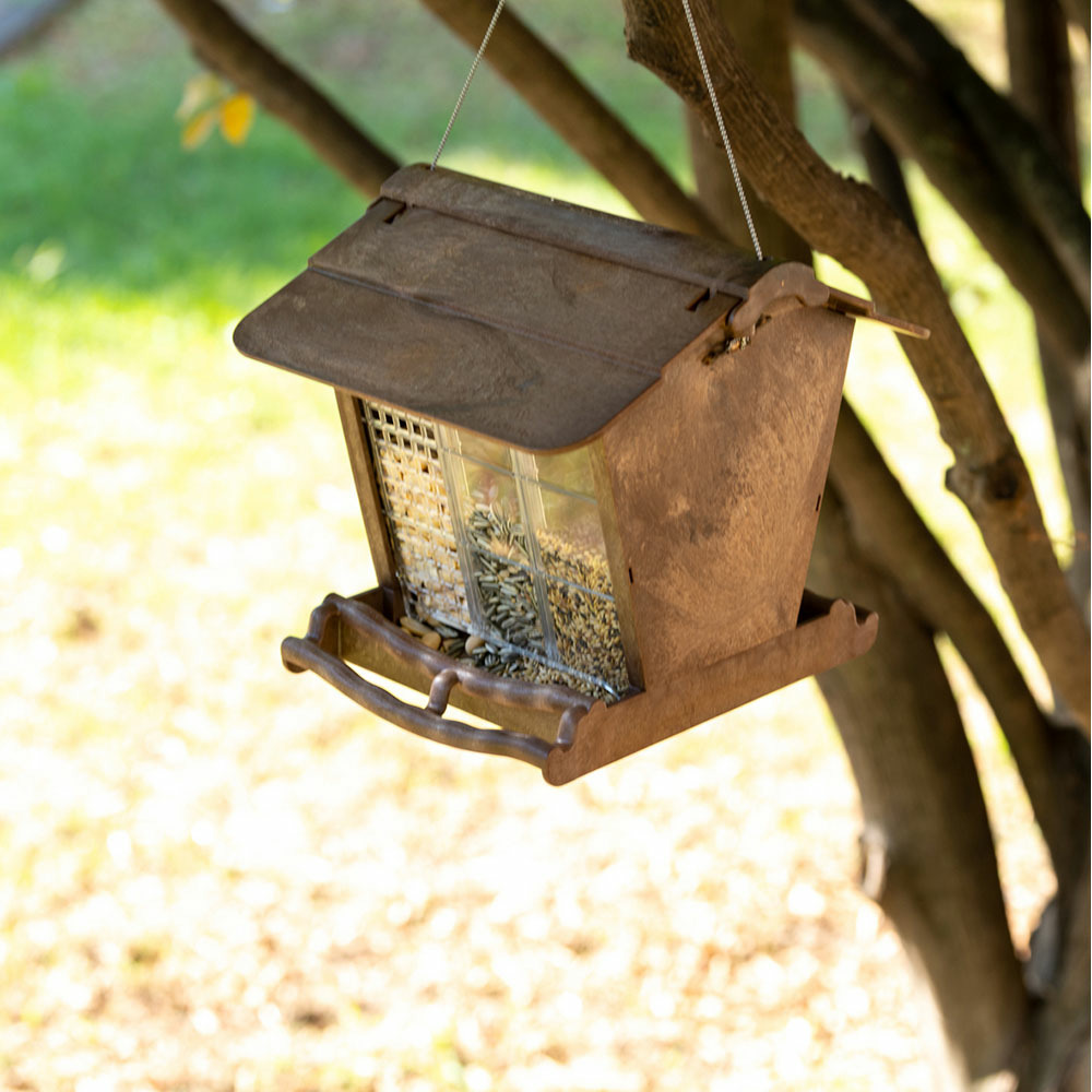 Mangeoire d'extérieur pour oiseaux jok 1, abri pour oiseaux sauvages, adaptée pour nourriture graines petites noisettes