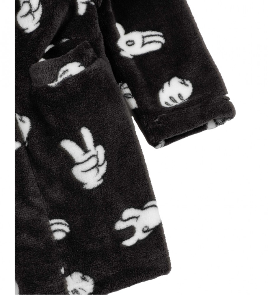 Camiseta de manga comprida Disney preta com estampa do Mickey abraçando