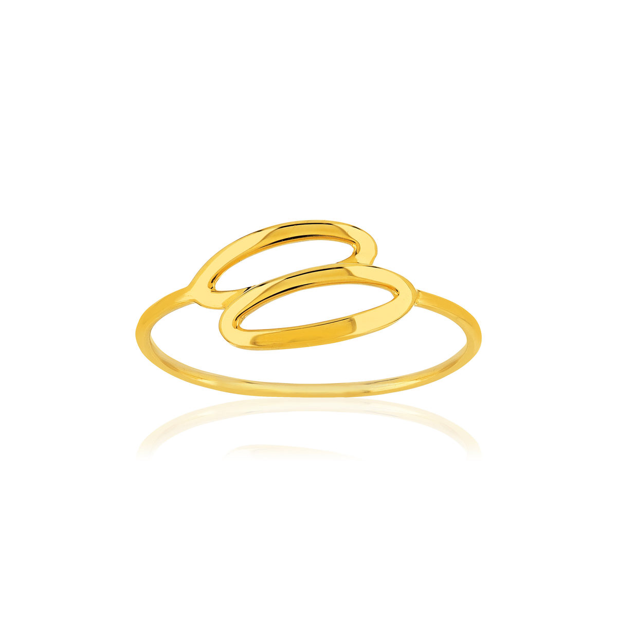 Bague or jaune 750 motif ovale