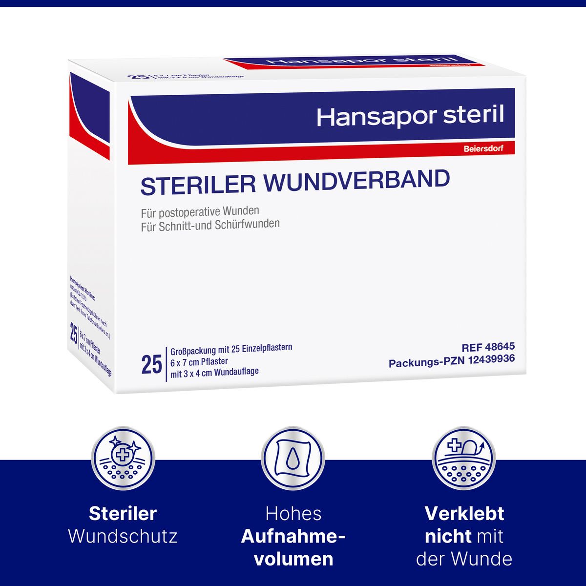 Hansapor steril Wundverband 6 x 7 cm