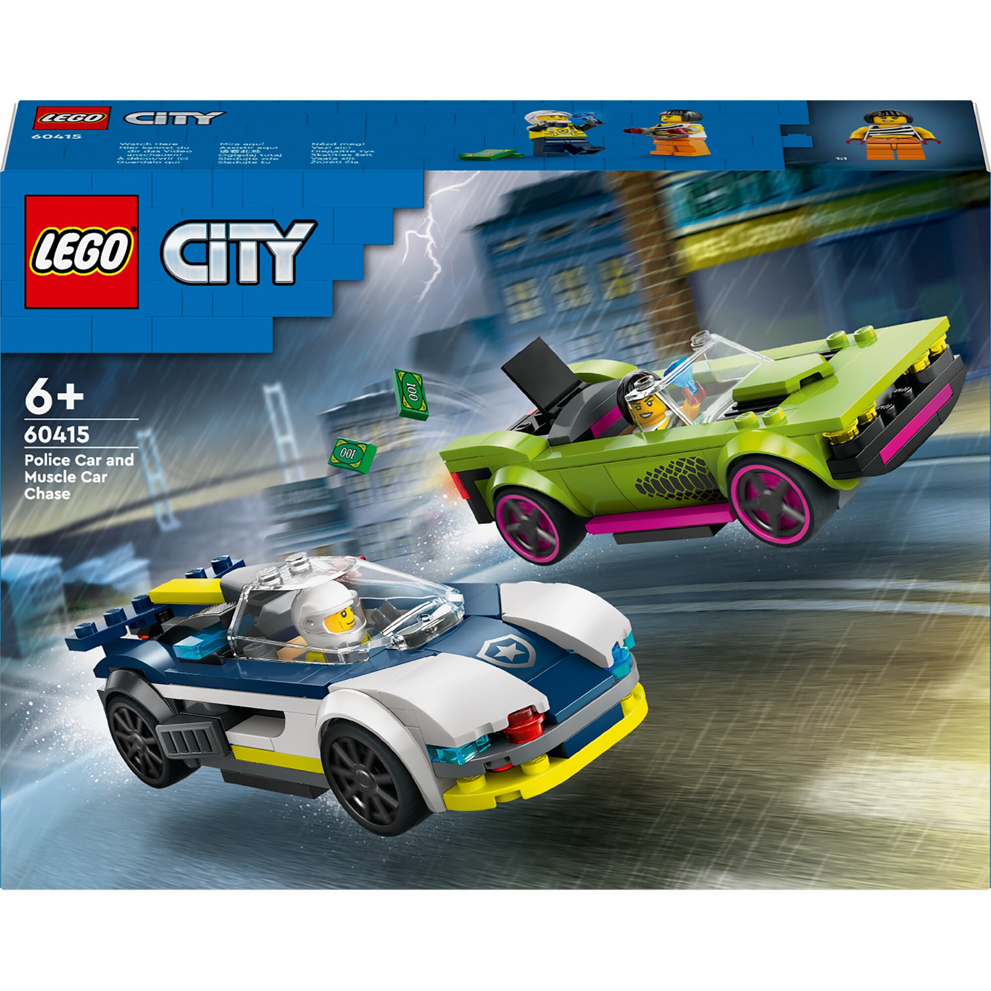 LEGO Konstruktionsspielzeug City Verfolgungsjagd mit Polizeiauto und Muscle Car