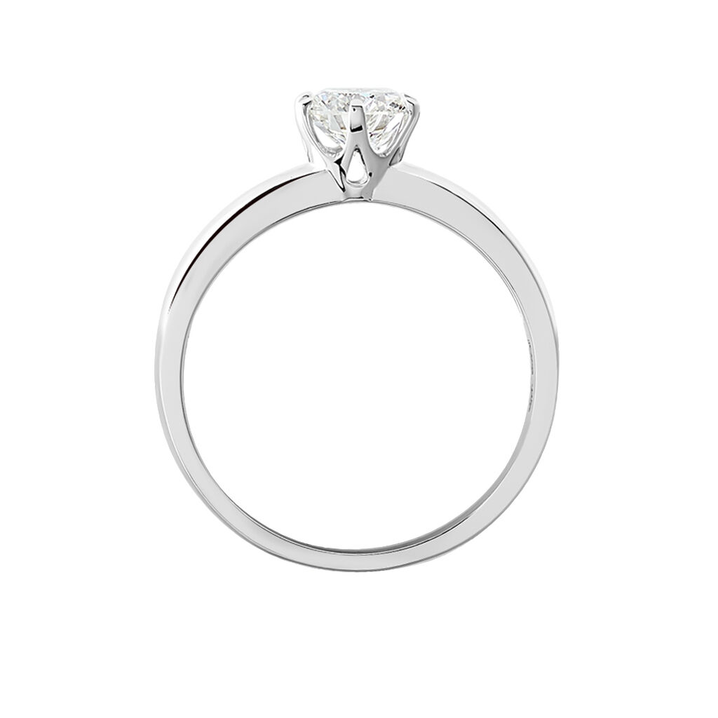 Bague Solitaire Natalia Or Blanc Diamant Synthetique