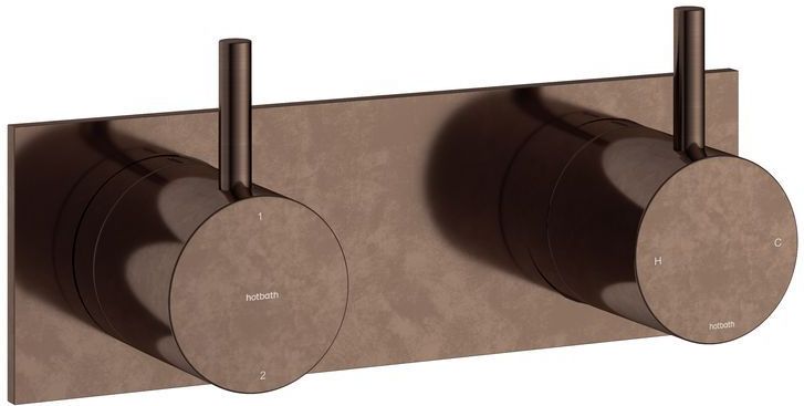 Inbouw Douchemengkraan Hotbath Cobber 2-weg Verouderd Messing Living Colours OUTLET