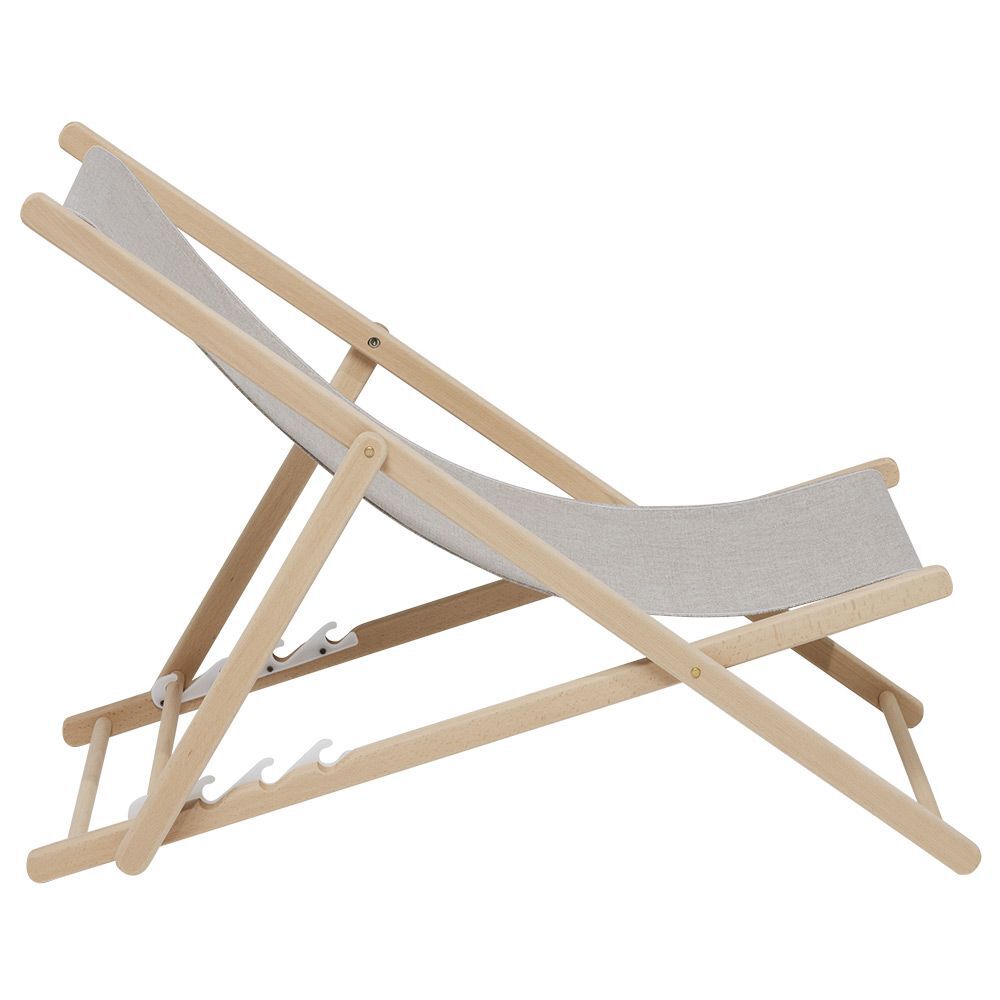Chilienne Wood hêtre et tissu coton beige uni 96x56xH96cm