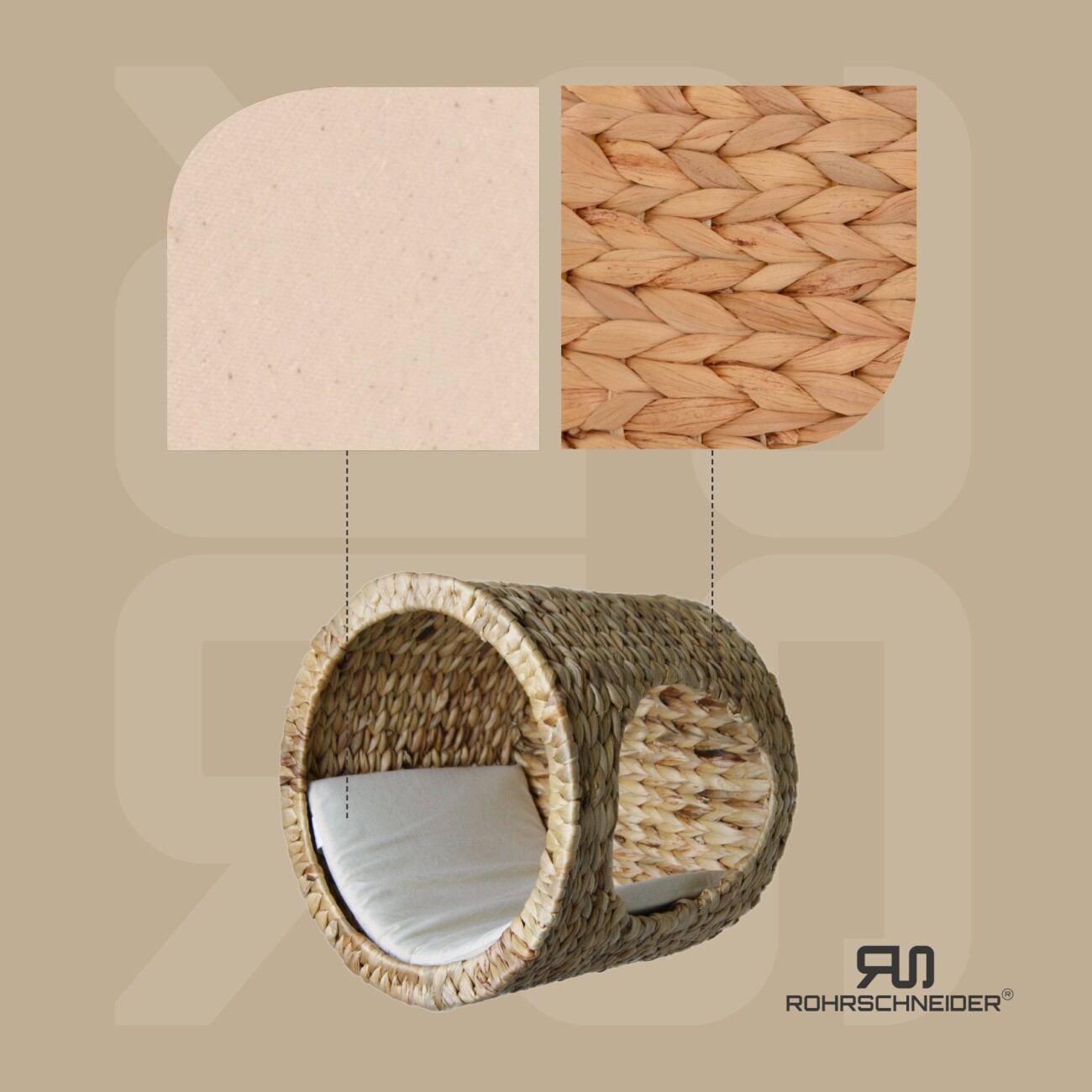 Rohrschneider ® Katzenhöhle für Wandmontage, Kletterwand-Element mit Gratis-Spielballset