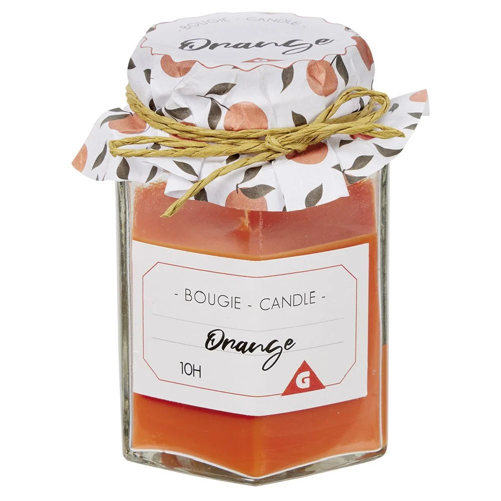 Bougie parfumée dans verre imitation pot de confiture