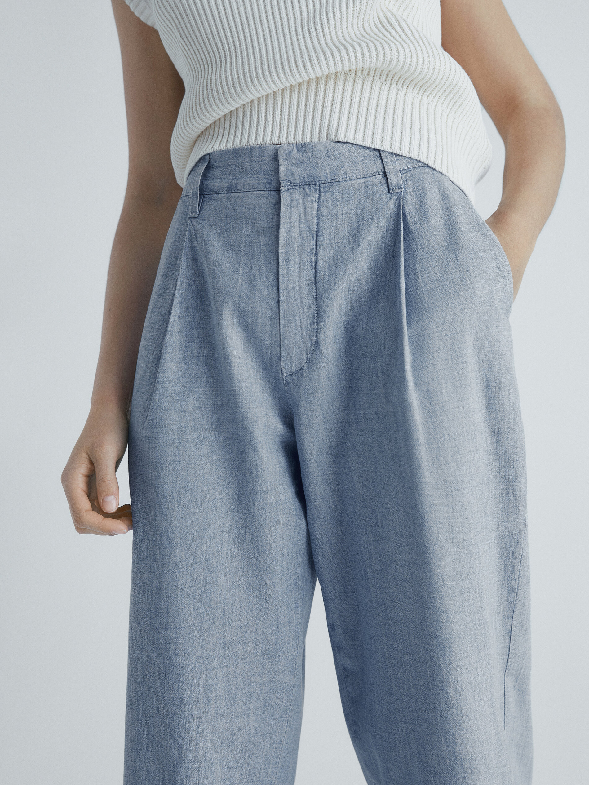 Calça jeans fluida Ancho - Azul Claro