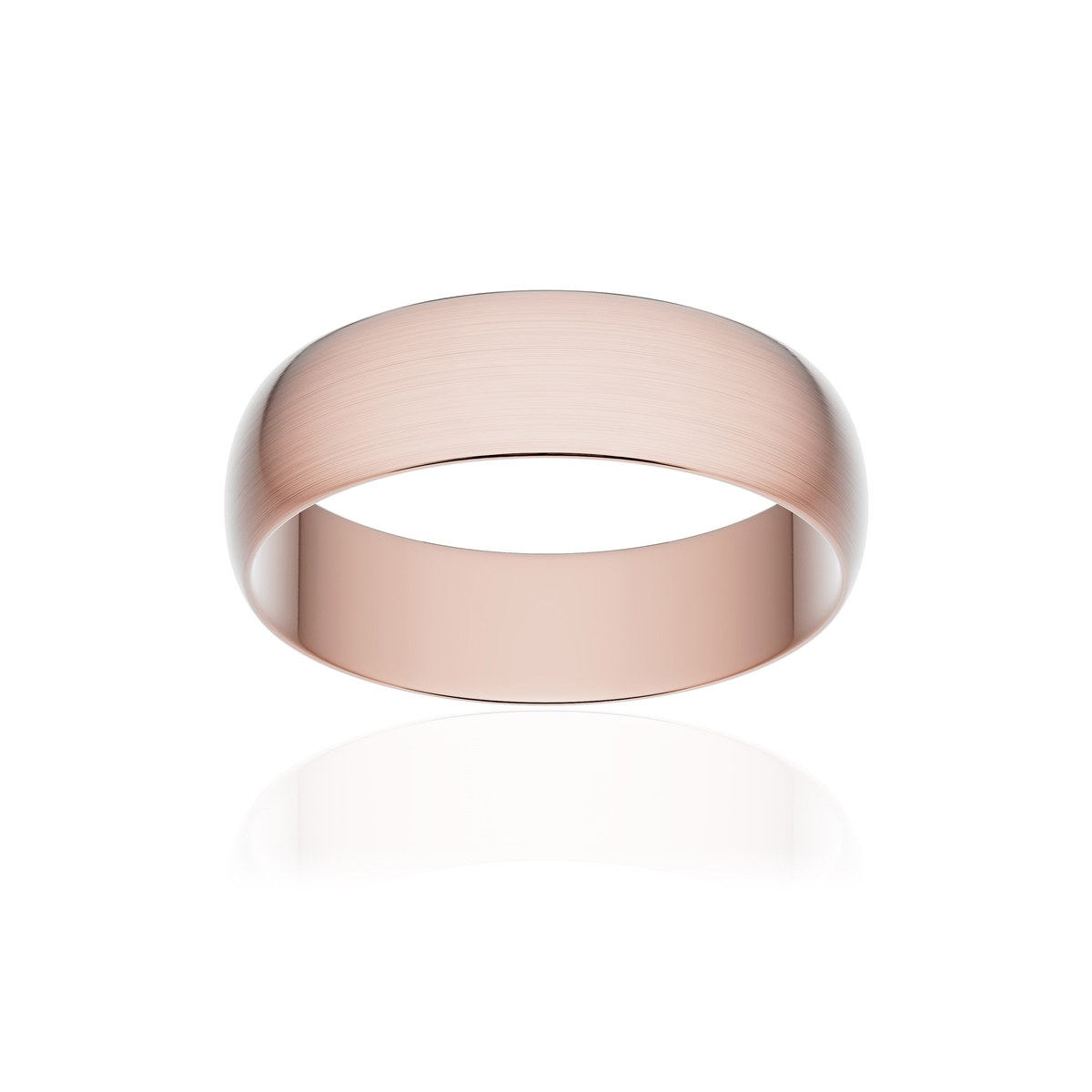 Alliance or 750 rose brossé ruban 5,5mm