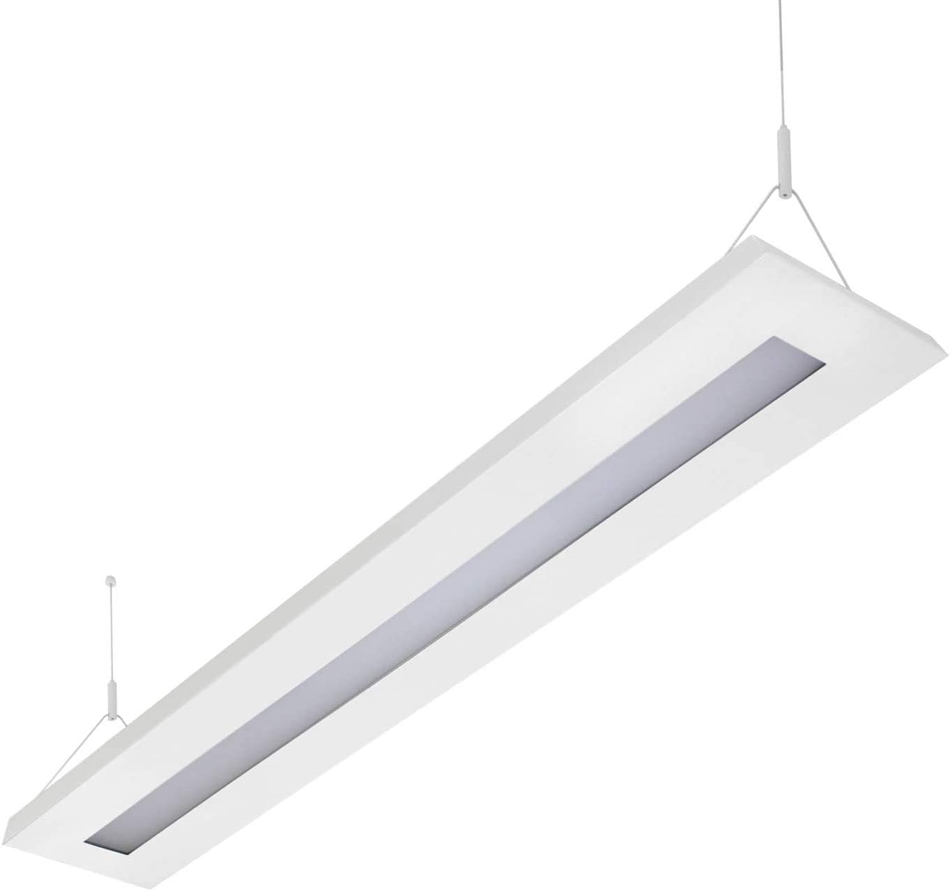 LED Pendelleuchte 51 Watt COB 4000K 4630lm 130cm Mikroprismatische Abdeckung direkter/indirekter Lichtanteil Büroleuchte Arbeitsplatzleuchte Schreibtischleuchte Hängeleuchte Designleuchte