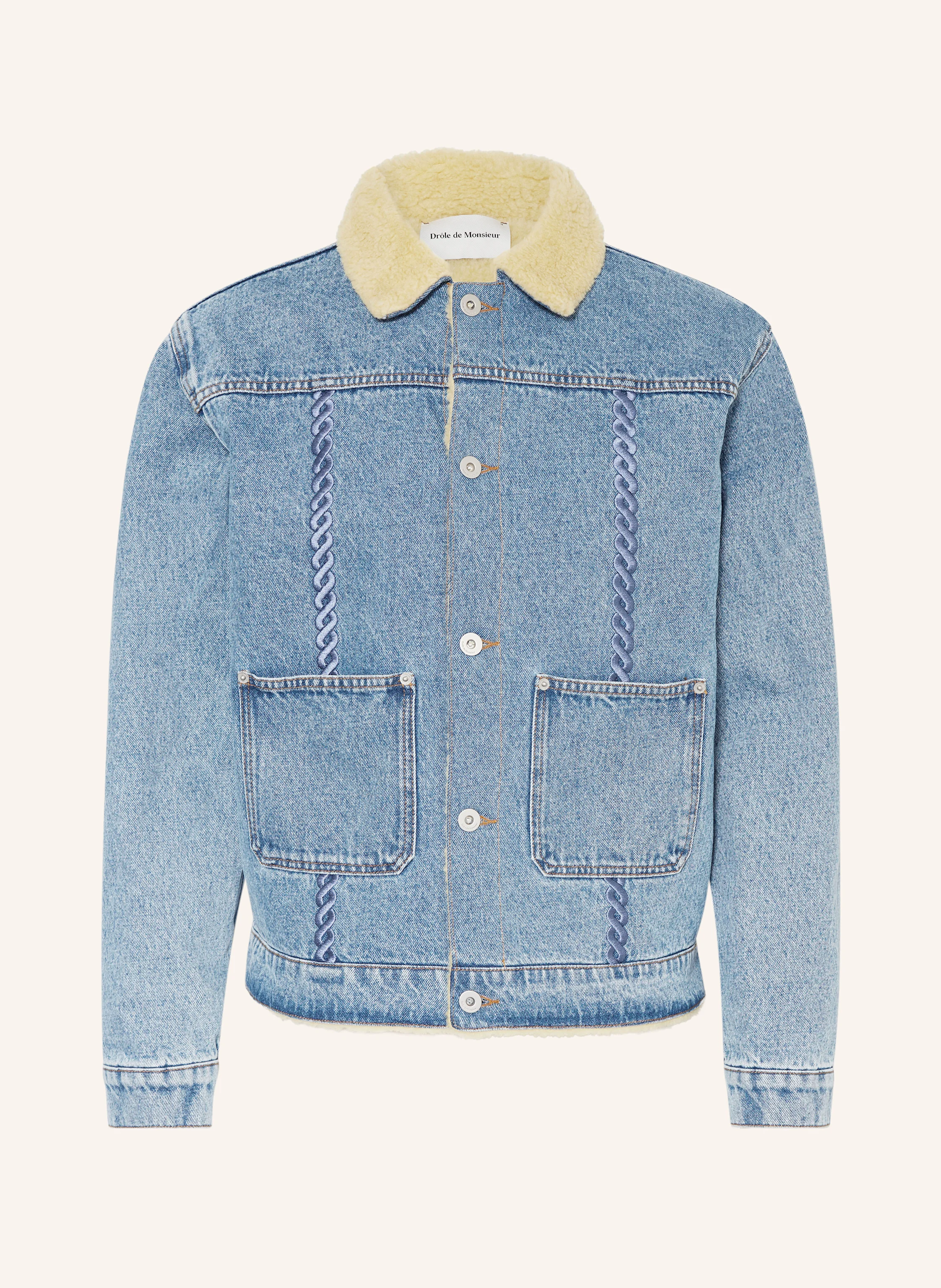 DRÔLE DE MONSIEUR Jeansjacke mit Teddyfell