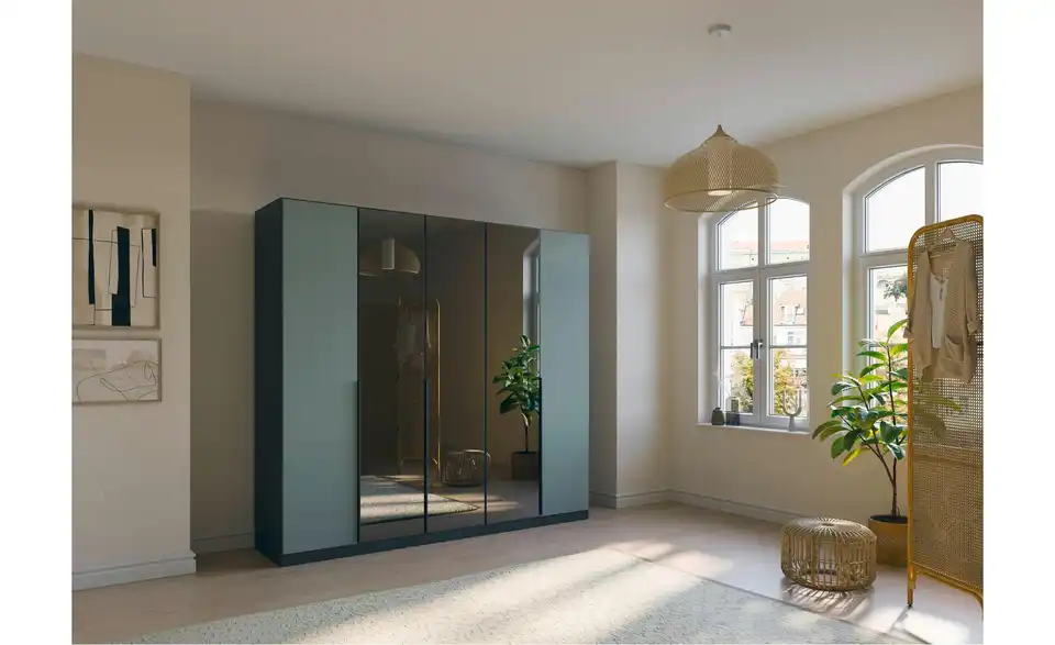 Drehtürenschrank Grau, Salbeigrün 226 cm 5 Stück