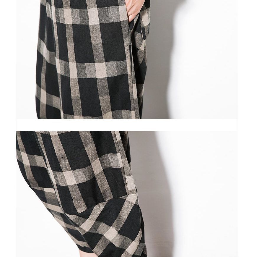 Lefitt - Mid Rise Gingham Capri Harembroek