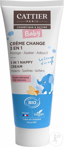 Cattier Crème Change Protectrice Bébé Bio Tube 75ml