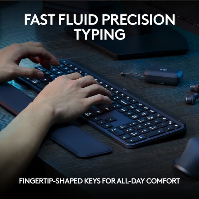 Logitech MX Keys S trådløst tastatur med håndledsstøtte (graphite)