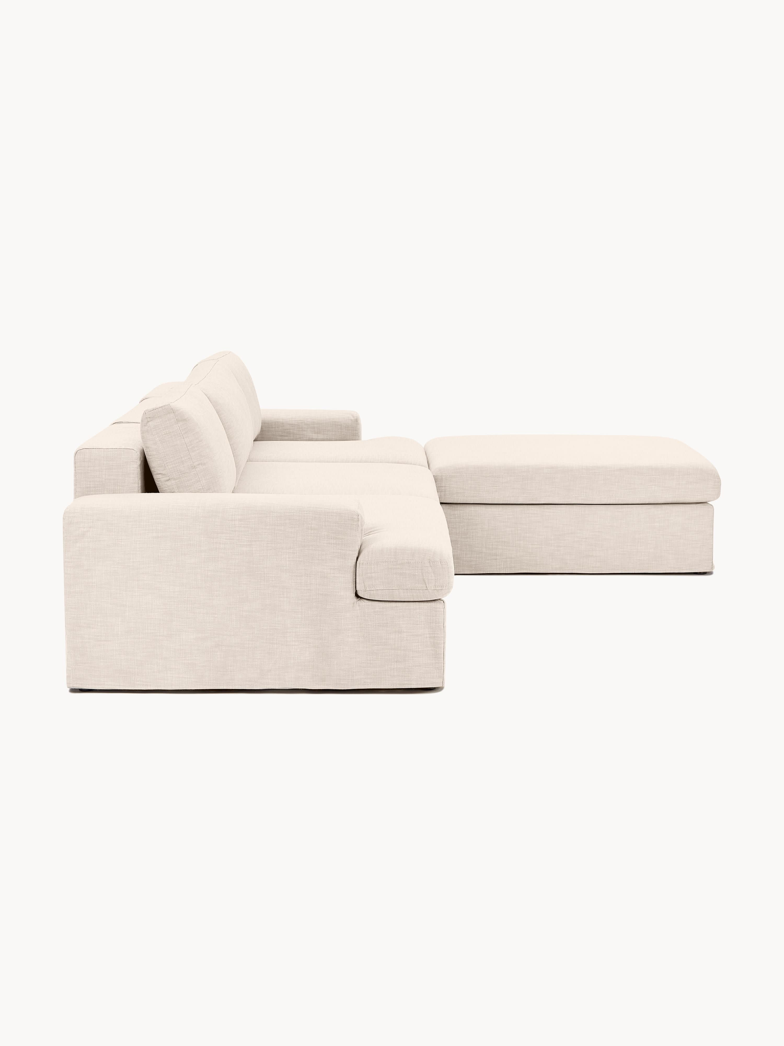 Modulaire bank Russell (4-zits) met poef (links/rechts)