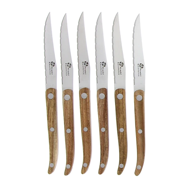 6 couteaux à steak Antik en bois d’acacia et coffret bois Pradel Excel