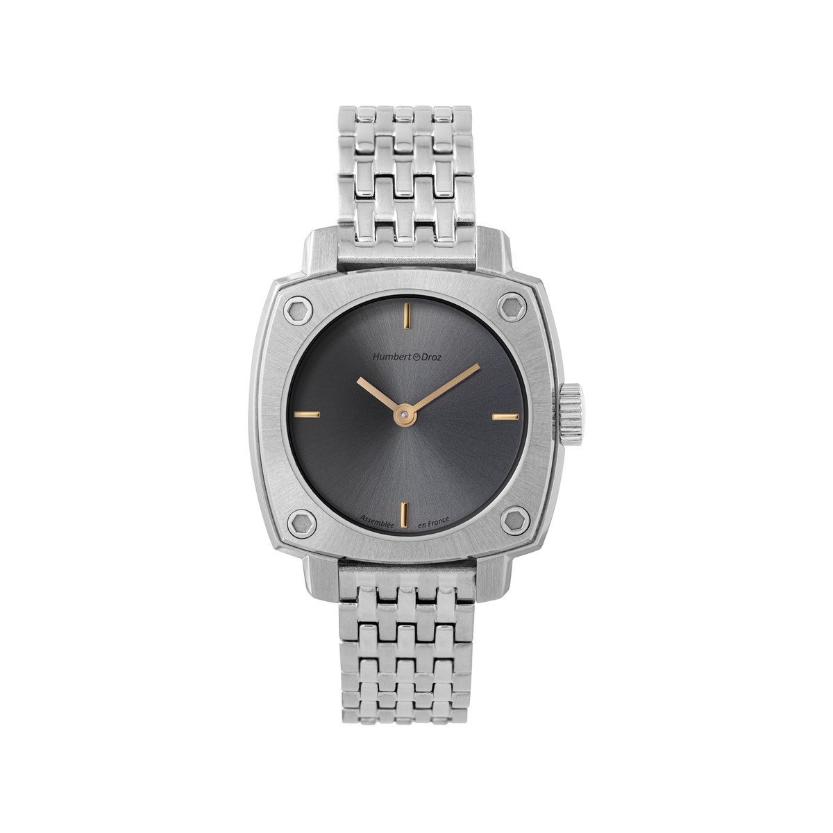 Montre HUMBERT-DROZ hd lou femme mecanique, bracelet acier argent