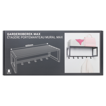 Garderobekapstok 6 haken Max zwart ijzer