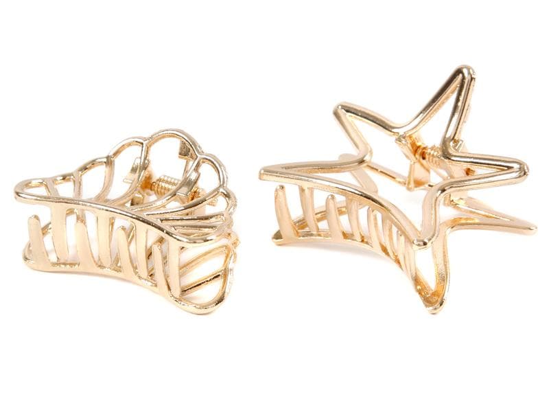 Creativ Company Haarklemme 6 cm, 2 Stück, Gold Haarklammern
