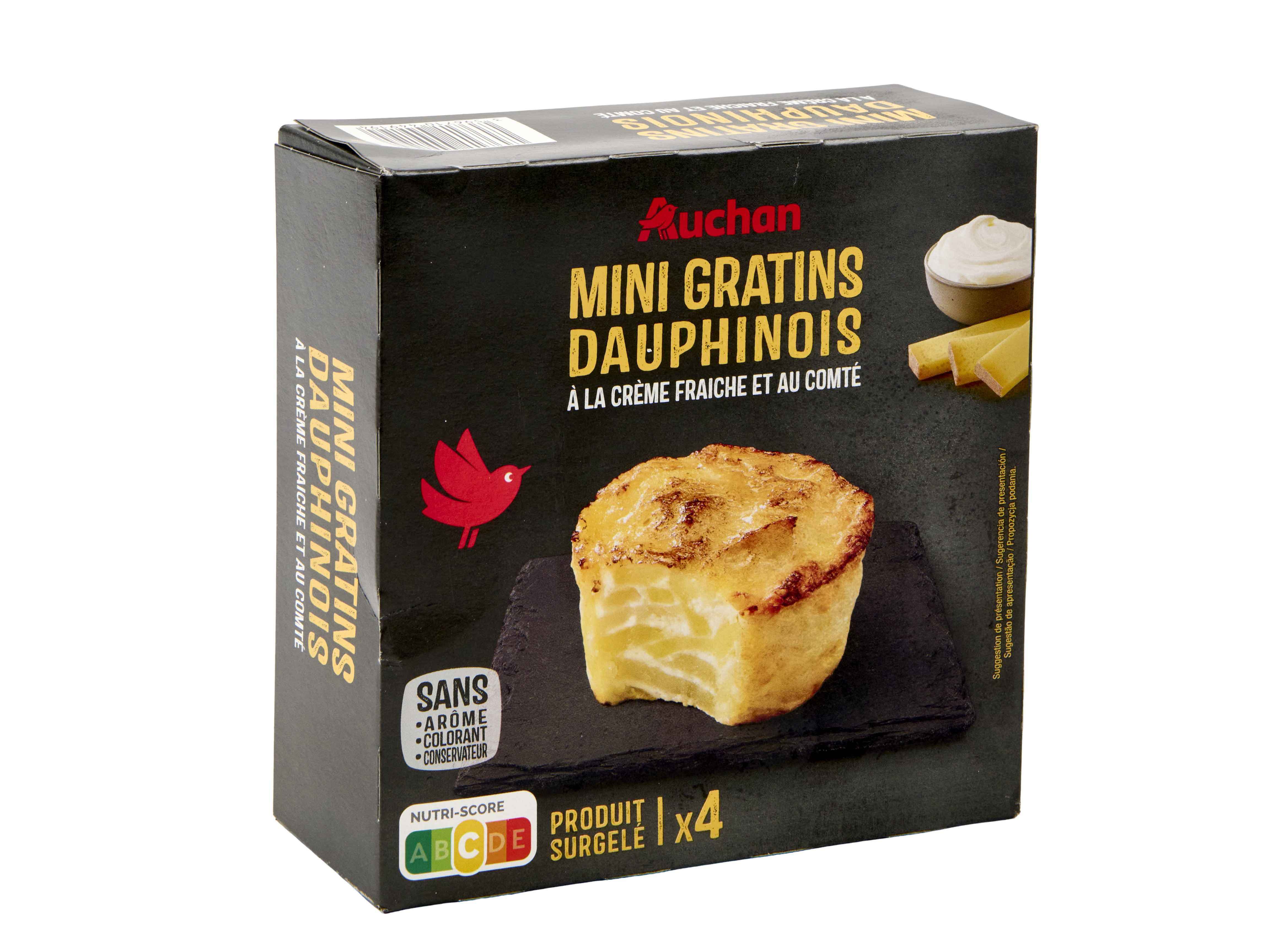 MINI GRATINADOS AUCHAN BATATA NATAS E QUEIJO 4UN 480G