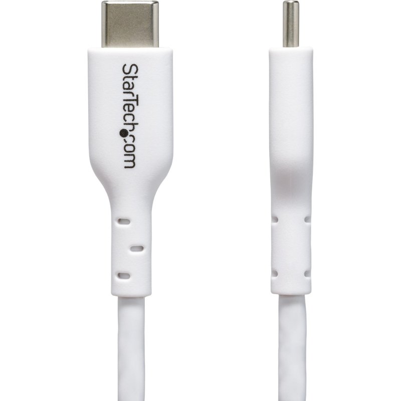 StarTech.com Câble de Charge USB-C de 1m, Charge et Synchronisation, 60W (3A) PD, Câble de Charge USB 2.0 pour Ordinateur Portable - Cordon de Charge USB C Blanc