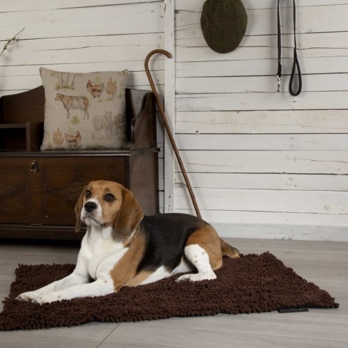 Tapete marrom para cães, ideal para casa e carro.