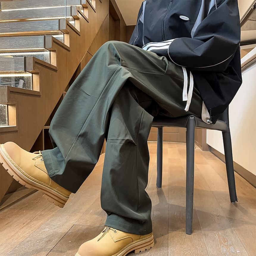YERGO - Hoge taille effen rechte broek