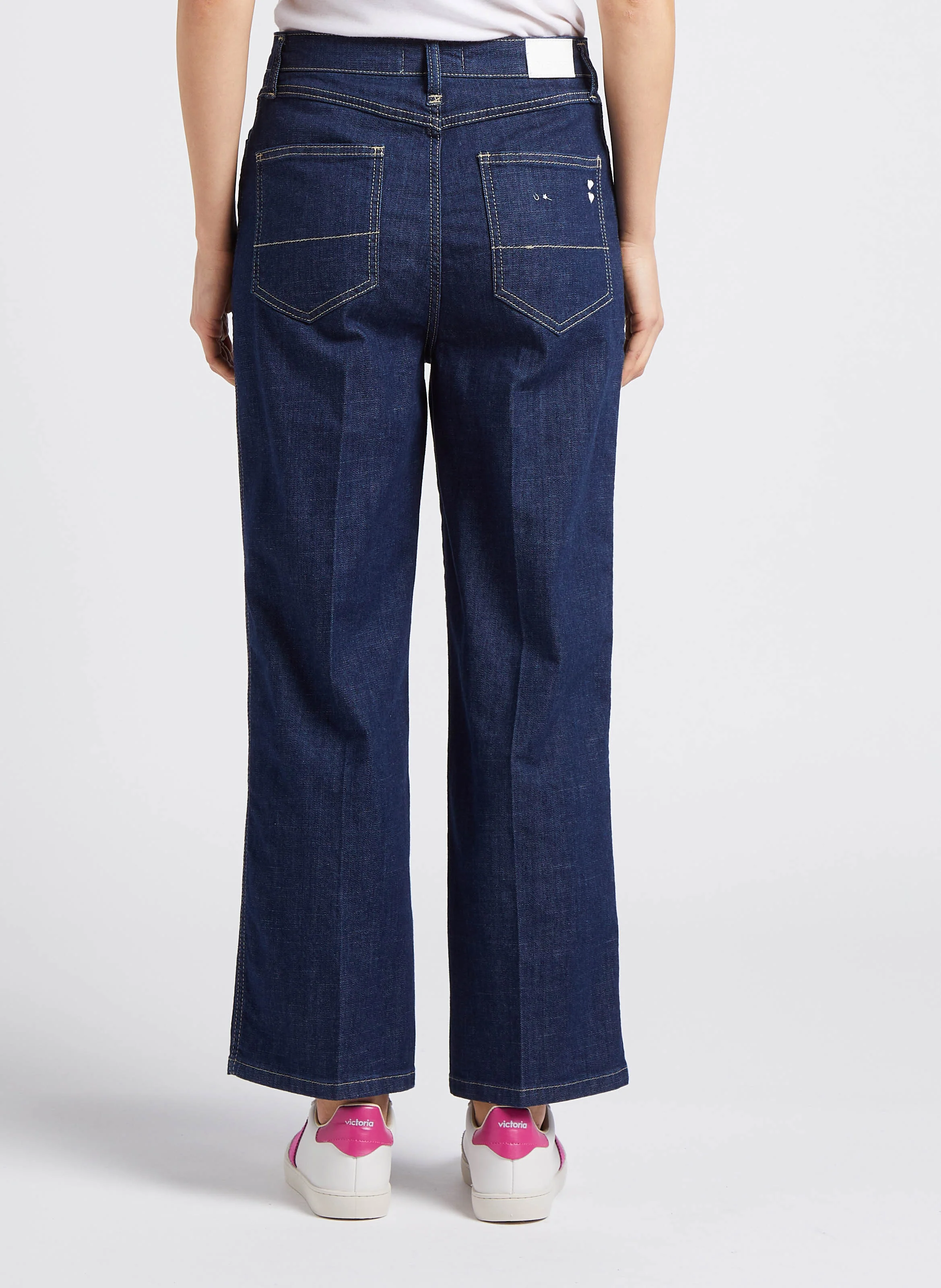 Jean large en coton mélangé | Bleu