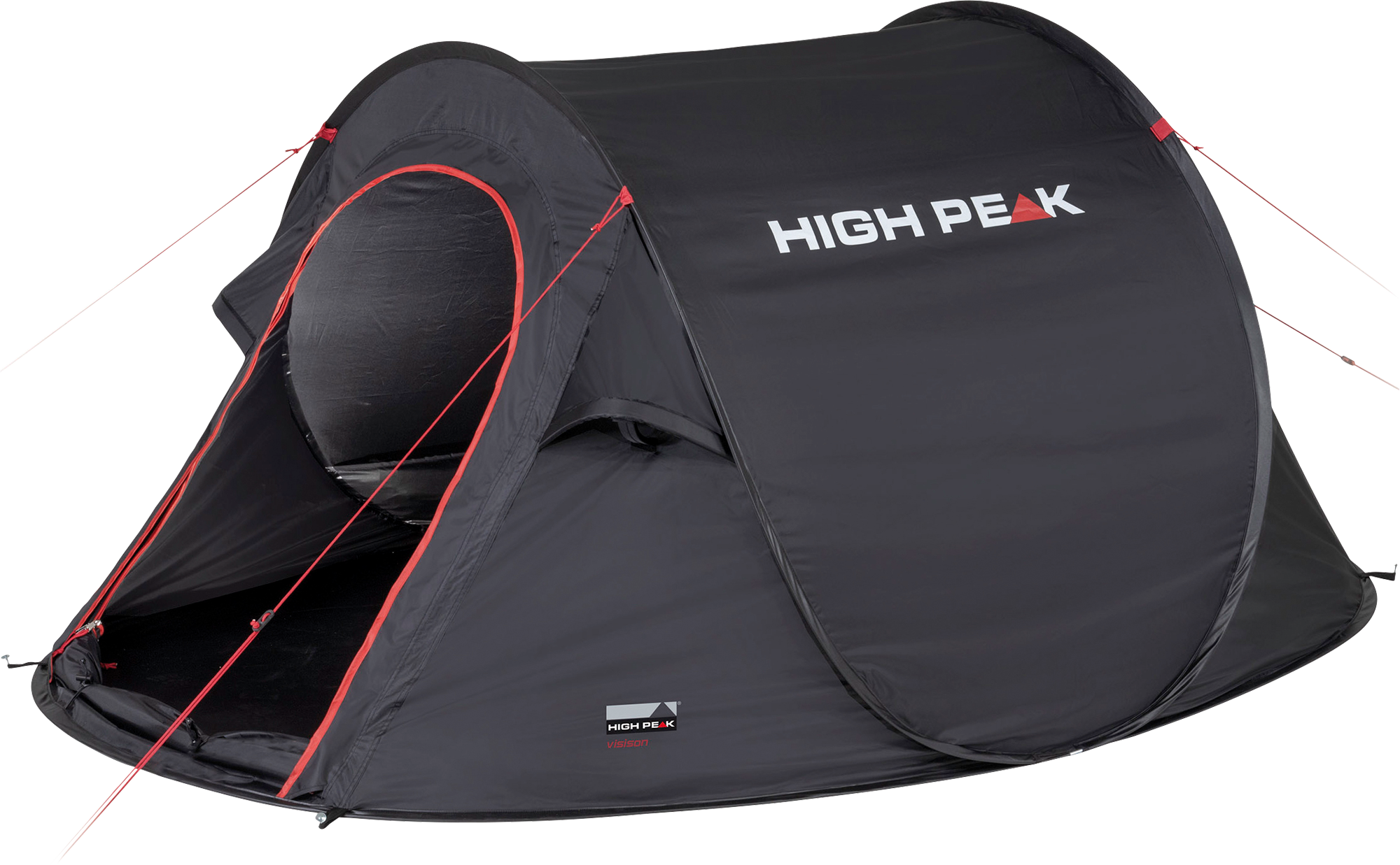 High Peak Vision 2 Einfachdach Pop Up Wurfzelt schwarz für 2 Personen