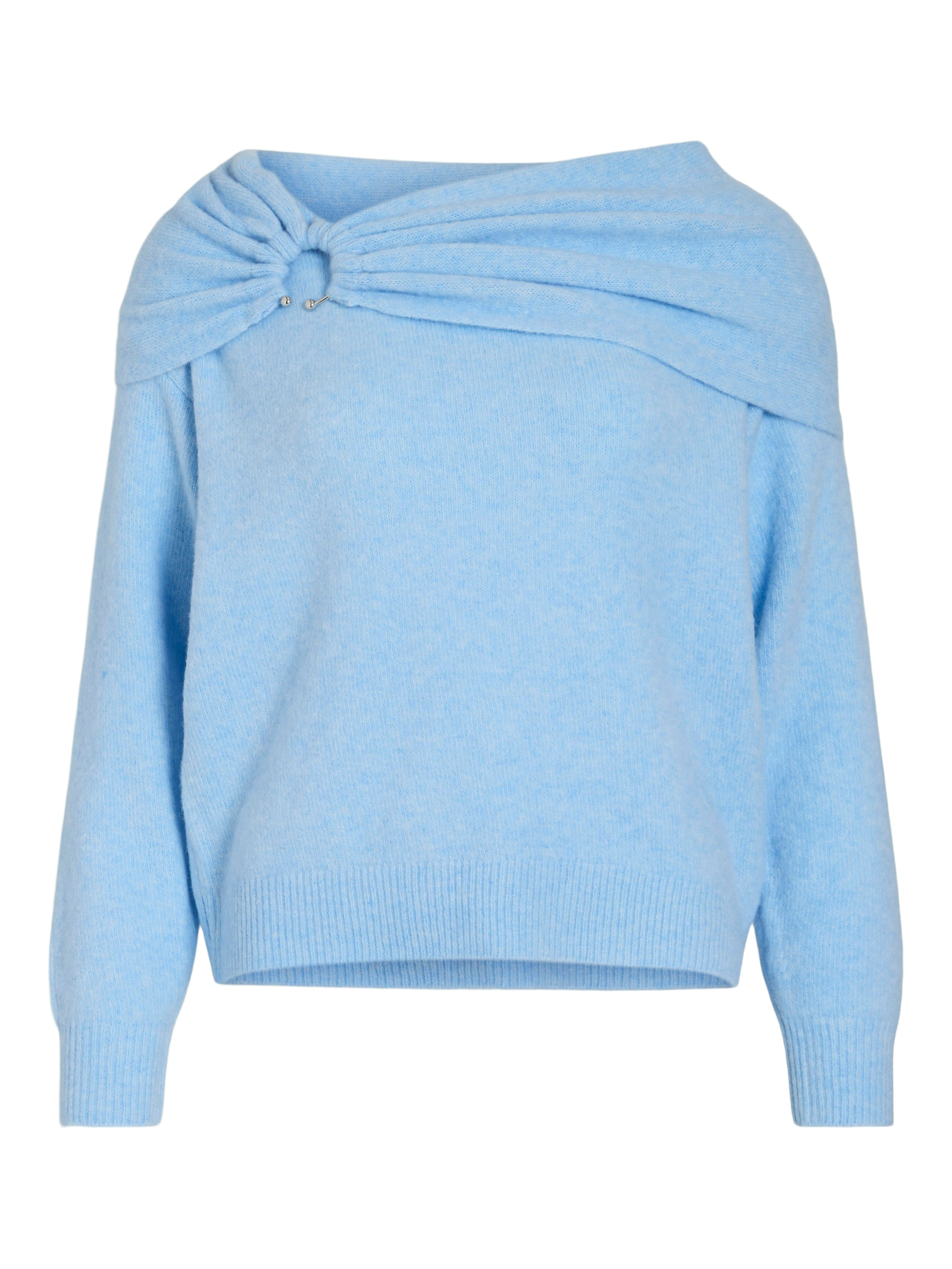 Vila  Vikenya L/S Off Shoulder striktrøje - Kentucky Blue