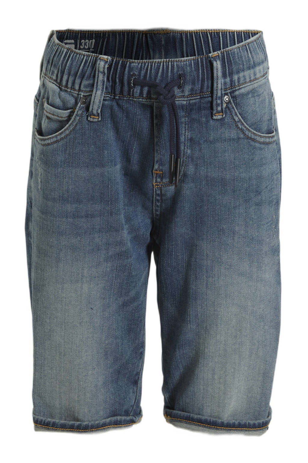 G-STAR 3301 slim pull up shorts denim short sun faded indigo destroyed