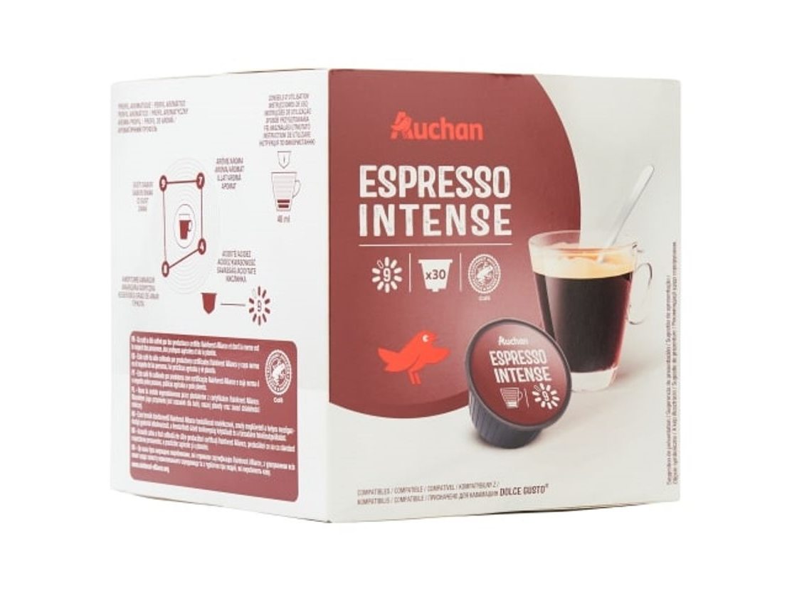 CÁPSULAS CAFÉ AUCHAN COMP DG EXPRESSO INTENSO INT. 9 30 UN