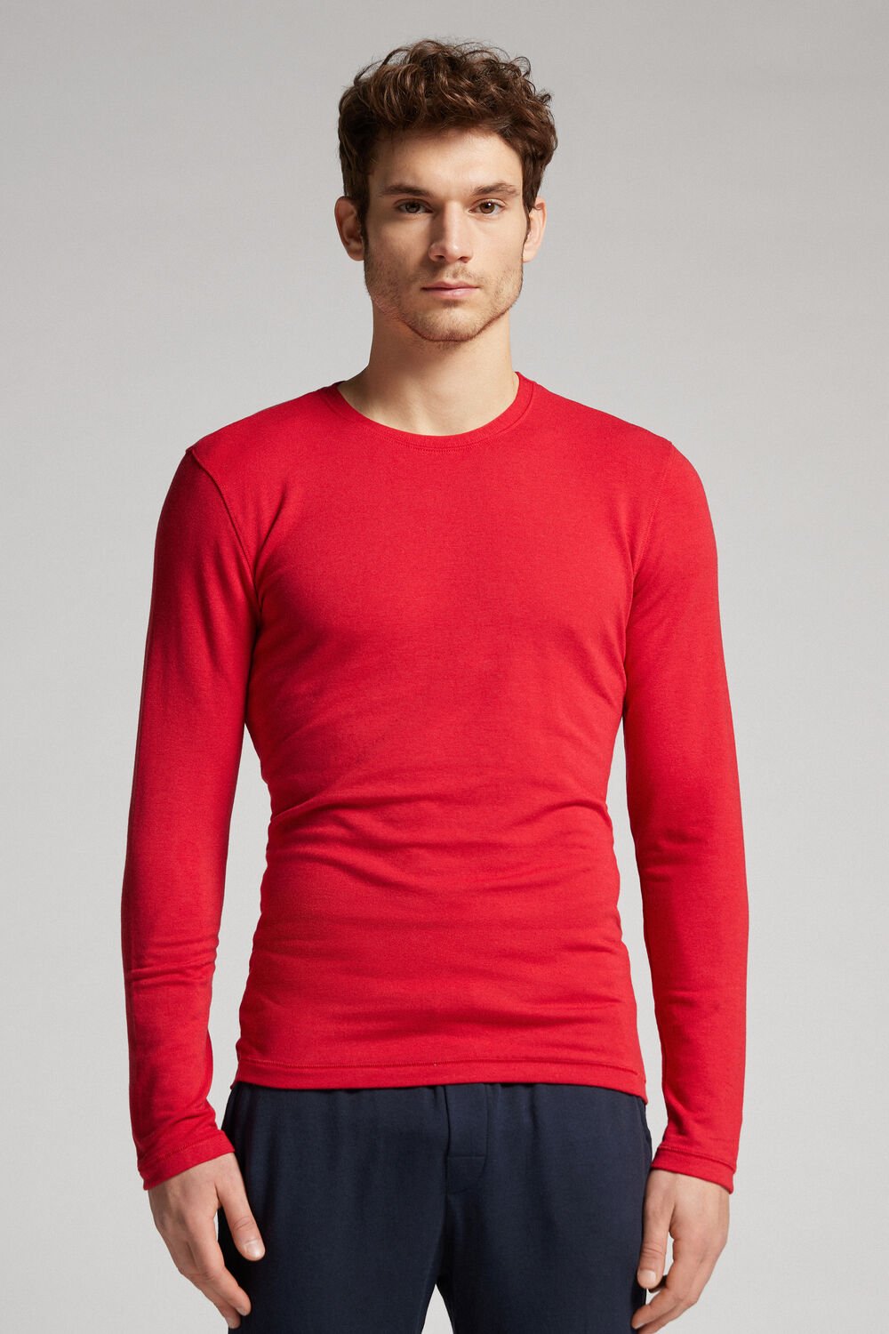 Blusa de manga comprida em modal e cashmere