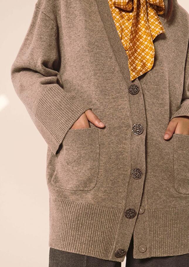 Gilet Gingerbeige en laine merinos et alpaga