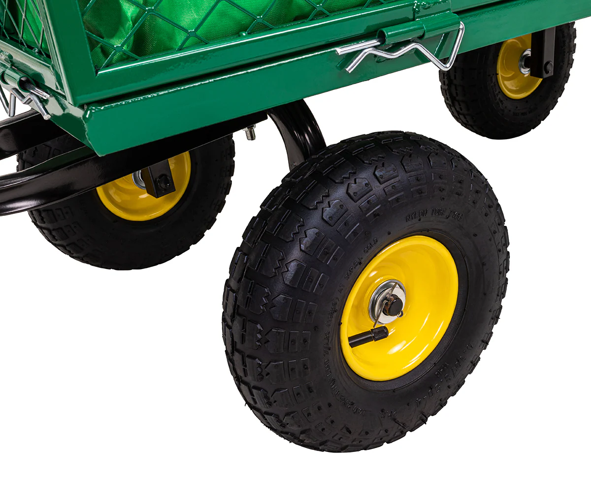 Miweba Bollerwagen MB-550, klappbare Seitenwände, Zuladung bis 550 kg, abnehmbare Polyesterplane (Grün)